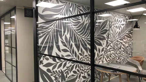 Wall with interior graphics design
